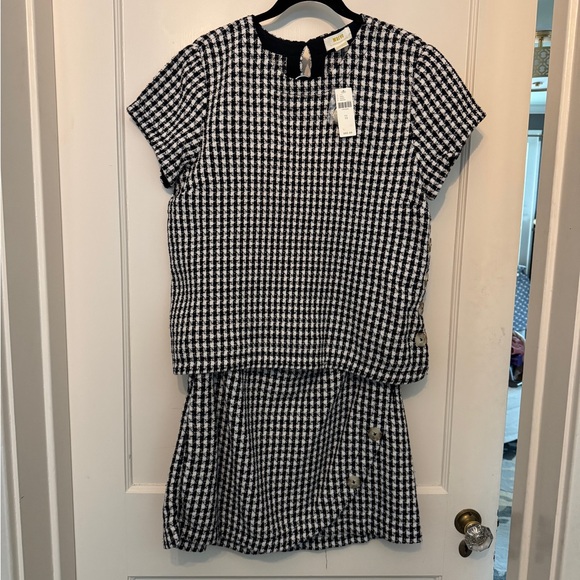 Maeve Black and White Checkered Blouse and Skirt Set - Picture 10 of 13